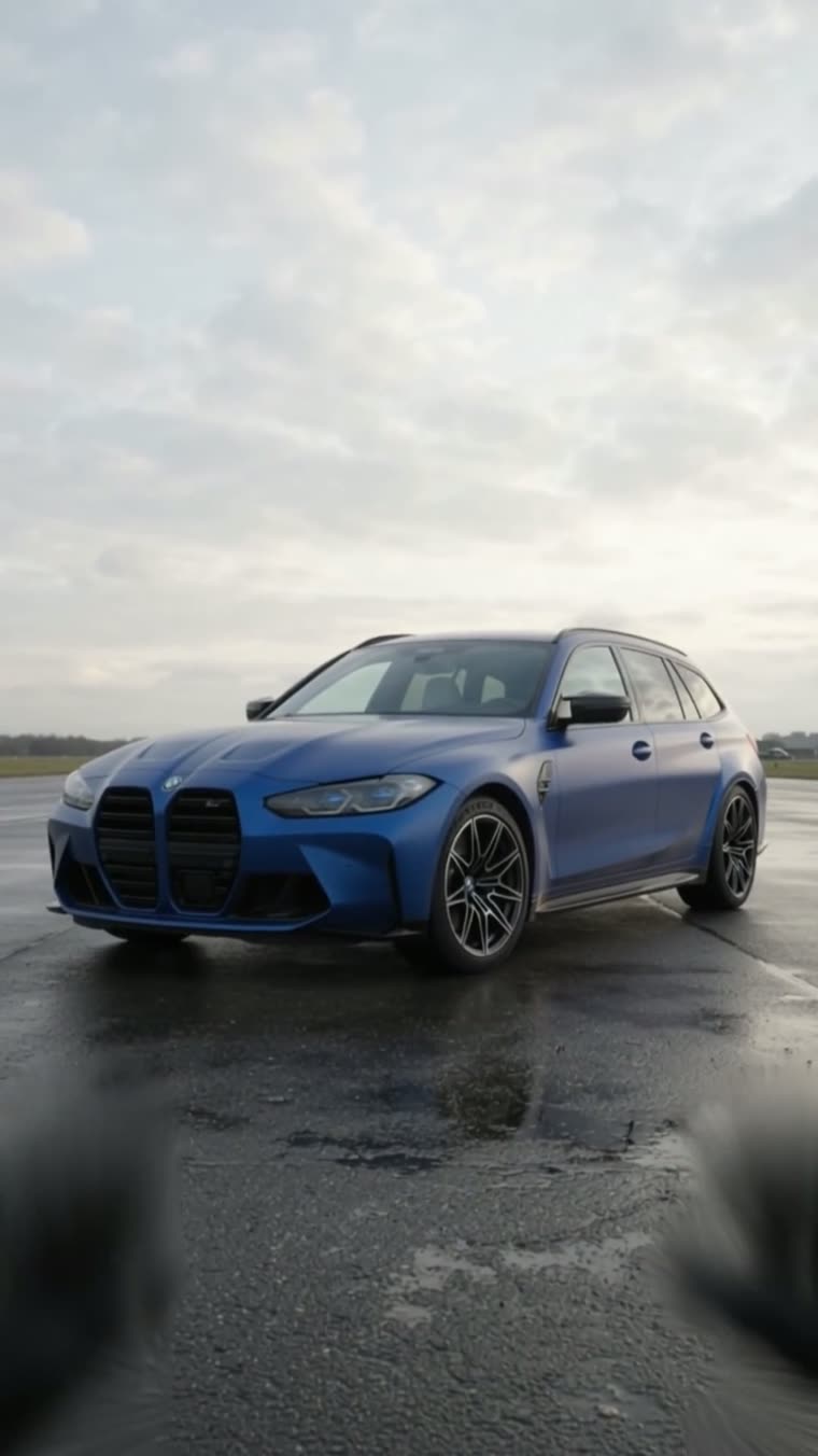 BMW M3 — kadr z filmu automotive tworzonego w AI